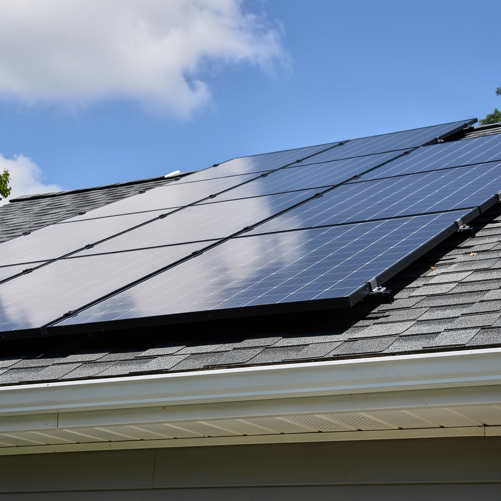 Sparkling clean solar panels after SolarWash CT service in Hamden